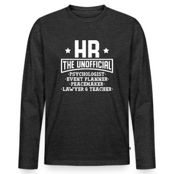 HR The Unofficial - Men's Premium Organic Long Sleeve Shirt - heather anthracite - Front - Nico (187cm)