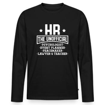 HR The Unofficial - Men's Premium Organic Long Sleeve Shirt - black - Front - Nico (187cm)