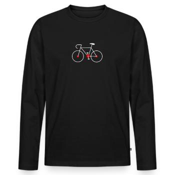 Vélo de route - T-shirt manches longues Premium bio Homme - noir - Devant - Nico (187cm)