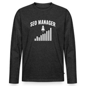 SEO Manager - Men's Premium Organic Long Sleeve Shirt - heather anthracite - Front - Nico (187cm)