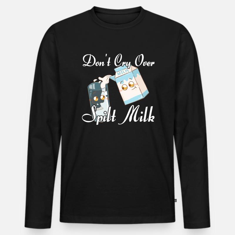 Milch Milchmann Milchtrinker - Männer Premium Bio Langarmshirt - Schwarz