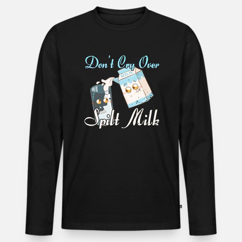 Milch Milchmann Milchtrinker - Männer Premium Bio Langarmshirt - Schwarz
