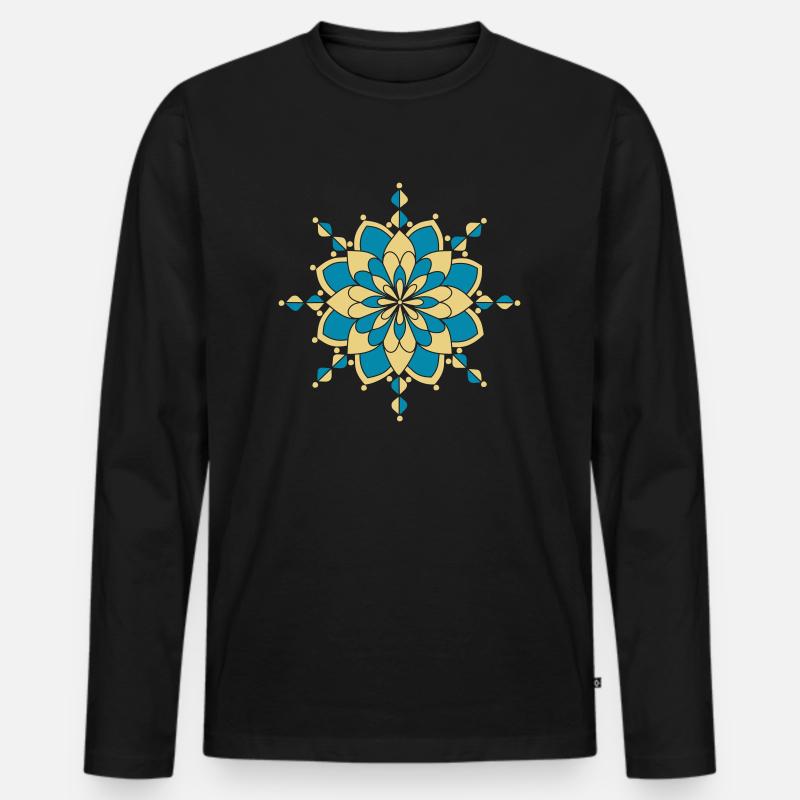 Fantasiemuster - Männer Premium Bio Langarmshirt - Schwarz