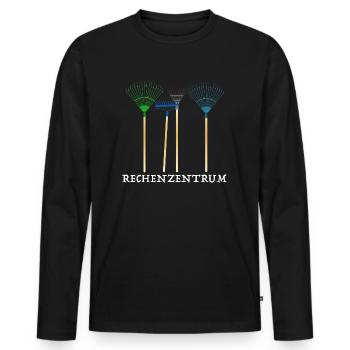 Rechenzentrum | Computer, PC, Gärtner, Internet - Männer Premium Bio Langarmshirt - Schwarz - Vorne - Nico (187cm)