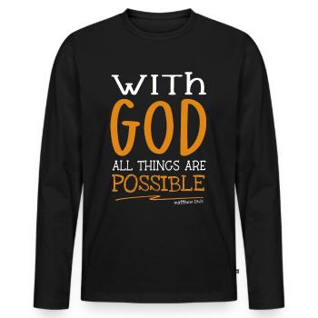 Messages de la Bible Jésus Lion Tribu Juda - T-shirt manches longues Premium bio Homme - noir - Devant - Nico (187cm)