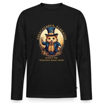 Magischer Hamster Zauberer Magie - Männer Premium Bio Langarmshirt - Schwarz - Vorne - Nico (187cm)