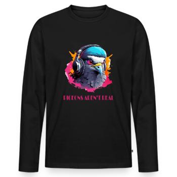 Eagle with headset - Men's Premium Organic Long Sleeve Shirt - black - Front - Nico (187cm)