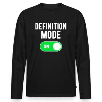 Mode Définition ON Gym Entraînement de musculation - T-shirt manches longues Premium bio Homme - noir - Devant - Nico (187cm)