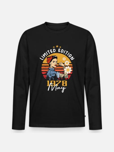 Legendarisk siden maj 1978 - maj 1978 Fødselsdag 1978 - Premium økologisk langærmet T-shirt til mænd - sort