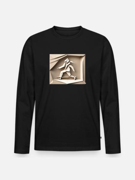 Skateboardfahrer - Männer Premium Bio Langarmshirt - Schwarz
