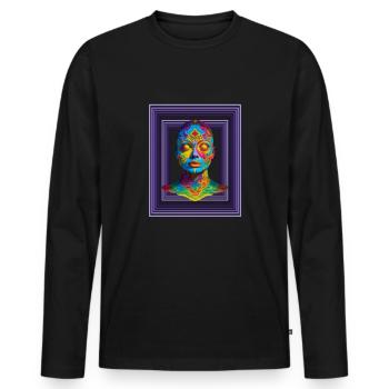 Trippy Face - Un chef-d’œuvre psychédélique pour - T-shirt manches longues Premium bio Homme - noir - Devant - Nico (187cm)