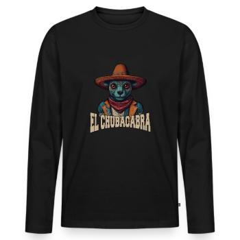 El Chubakabra Myth - Fascinating Mystery - Men's Premium Organic Long Sleeve Shirt - black - Front - Nico (187cm)