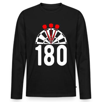 Darts Player Steeldart Funny Dart 180 Darts - Männer Premium Bio Langarmshirt - Schwarz - Vorne - Nico (187cm)