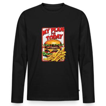 Design de restauration rapide amusant Mon plan pour aujourd’hui avec B - T-shirt manches longues Premium bio Homme - noir - Devant - Nico (187cm)