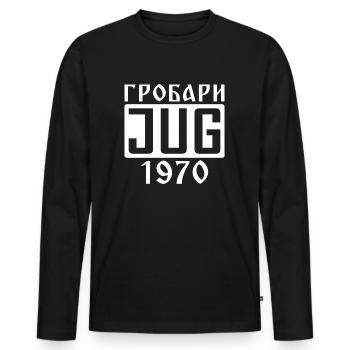 Grobari Jug - Men's Premium Organic Long Sleeve Shirt - black - Front - Nico (187cm)