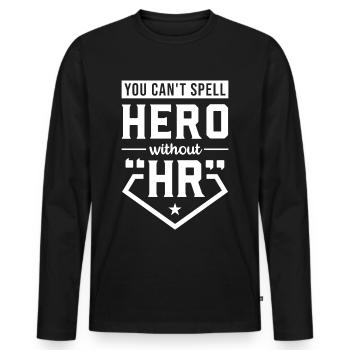 Vous ne pouvez pas épeler héros sans ressources humaines - T-shirt manches longues Premium bio Homme - noir - Devant - Nico (187cm)