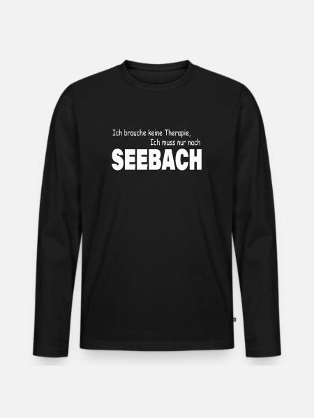 Therapie SEEBACH - Männer Premium Bio Langarmshirt - Schwarz