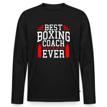 Best Boxing Trainer of All Time Trainer Gift - Men's Premium Organic Long Sleeve Shirt - black - Front - Nico (187cm)