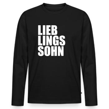 FILS FAVORIS parents fils enfant enfant cadeau maman - T-shirt manches longues Premium bio Homme - noir - Devant - Nico (187cm)