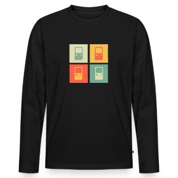 Retrogaming Gaming Ringer Old School Cadeau 2d - T-shirt manches longues Premium bio Homme - noir - Devant - Nico (187cm)