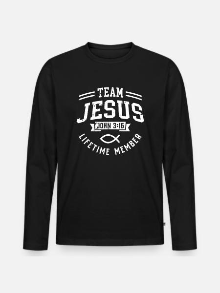 Team Jesus John 3:16 Lifetime Member - Männer Premium Bio Langarmshirt - Schwarz