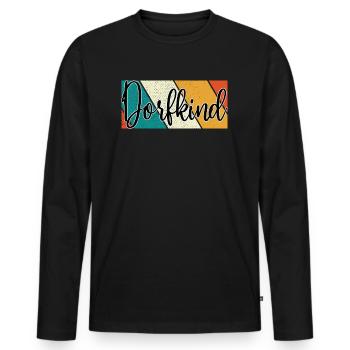 Dorfkind Momente auf dem Land - Männer Premium Bio Langarmshirt - Schwarz - Vorne - Nico (187cm)