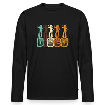 Disco - Männer Premium Bio Langarmshirt - Schwarz - Vorne - Nico (187cm)