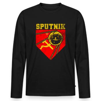 Satellite Spoutnik 1 - T-shirt manches longues Premium bio Homme - noir - Devant - Nico (187cm)