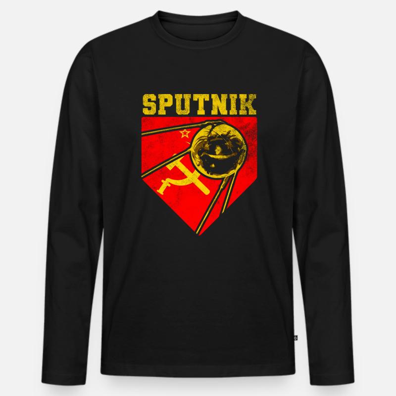 Sputnik 1 Satellit - Männer Premium Bio Langarmshirt - Schwarz