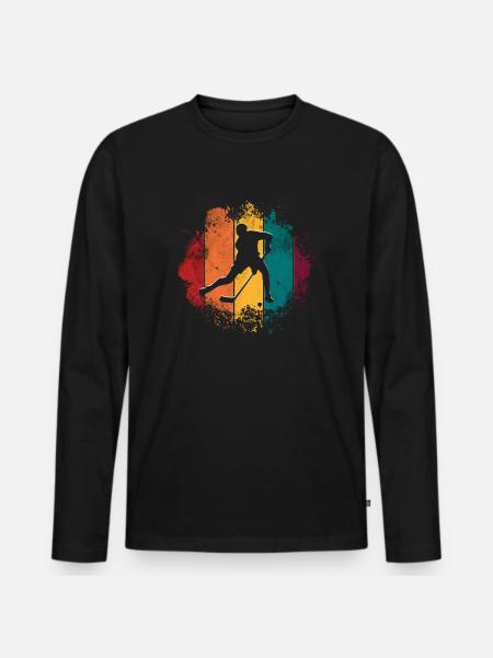 Unihockey - Männer Premium Bio Langarmshirt - Schwarz