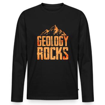 Géologie des roches - T-shirt manches longues Premium bio Homme - noir - Devant - Nico (187cm)
