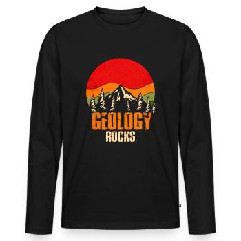 Géologie des roches - T-shirt manches longues Premium bio Homme - noir - Devant - Nico (187cm)