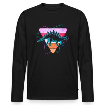 Stegosaurus Dinosaurs - Men's Premium Organic Long Sleeve Shirt - black - Front - Nico (187cm)