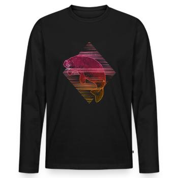 Manatee - Manatee - Men's Premium Organic Long Sleeve Shirt - black - Front - Nico (187cm)