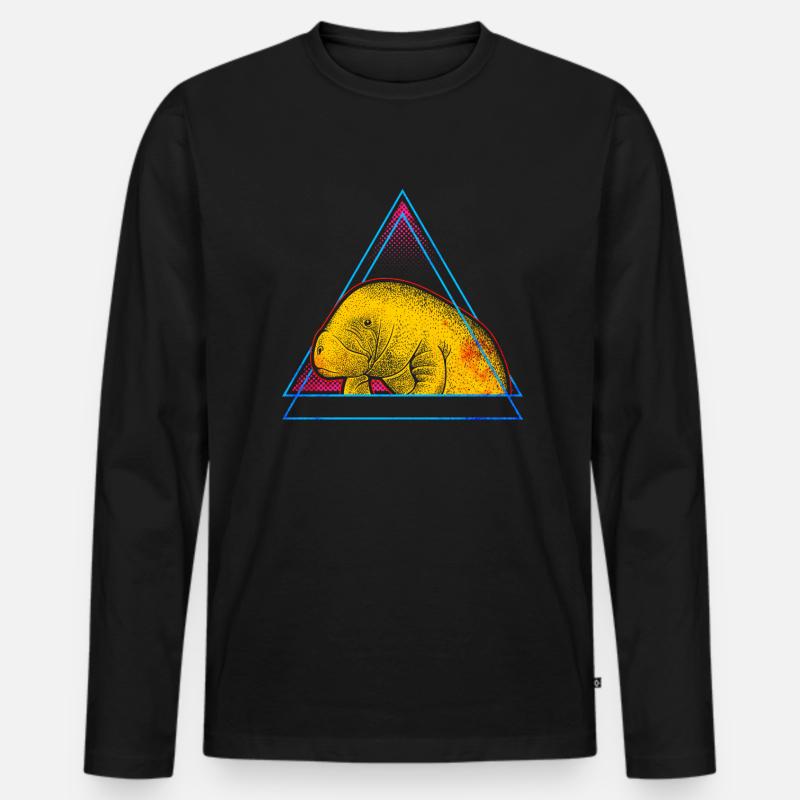 Manati - Seekuh - Männer Premium Bio Langarmshirt - Schwarz