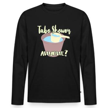 Tabo Shower Anyone? - Men's Premium Organic Long Sleeve Shirt - black - Front - Nico (187cm)
