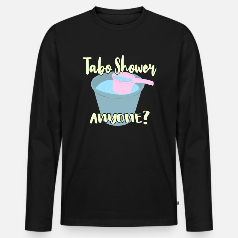 Tabo Shower Anyone? - Männer Premium Bio Langarmshirt - Schwarz