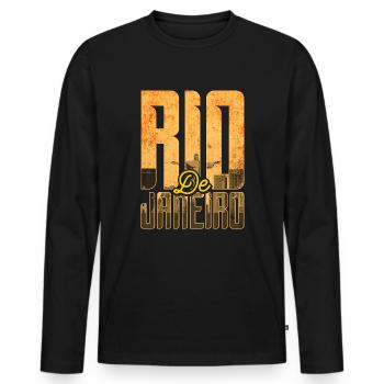 Rio de Janeiro - Männer Premium Bio Langarmshirt - Schwarz - Vorne - Nico (187cm)