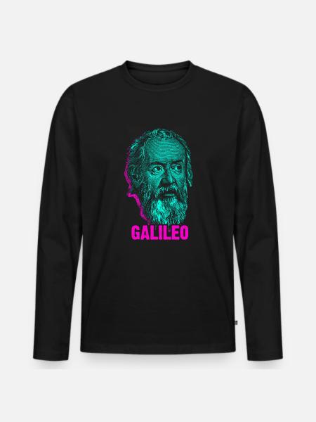 Galileo Galilei - Männer Premium Bio Langarmshirt - Schwarz