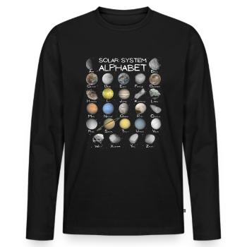 Solar System ABC - Men's Premium Organic Long Sleeve Shirt - black - Front - Nico (187cm)