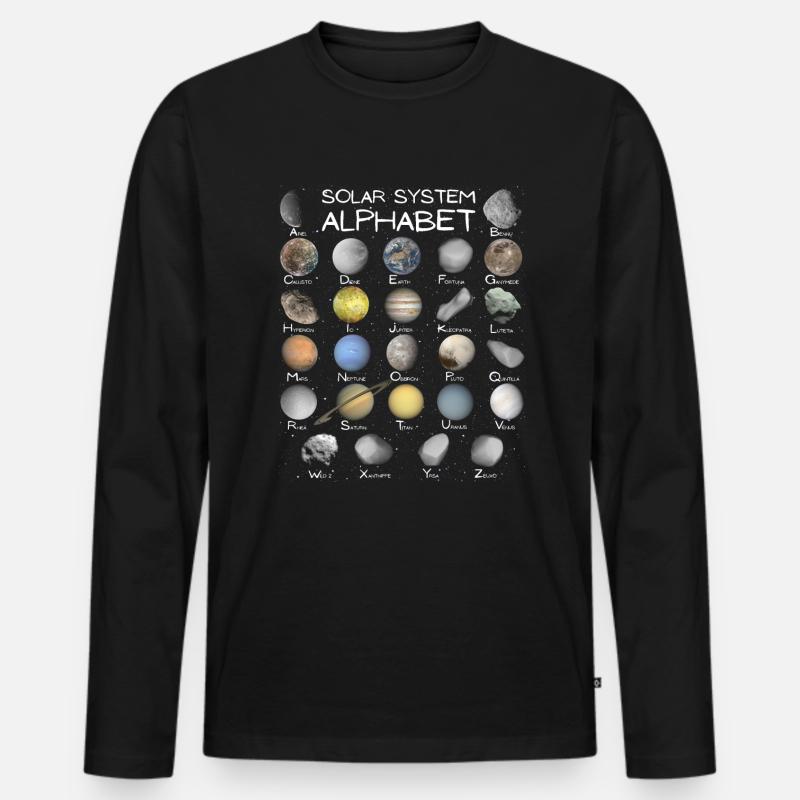 Sonnensystem ABC - Männer Premium Bio Langarmshirt - Schwarz