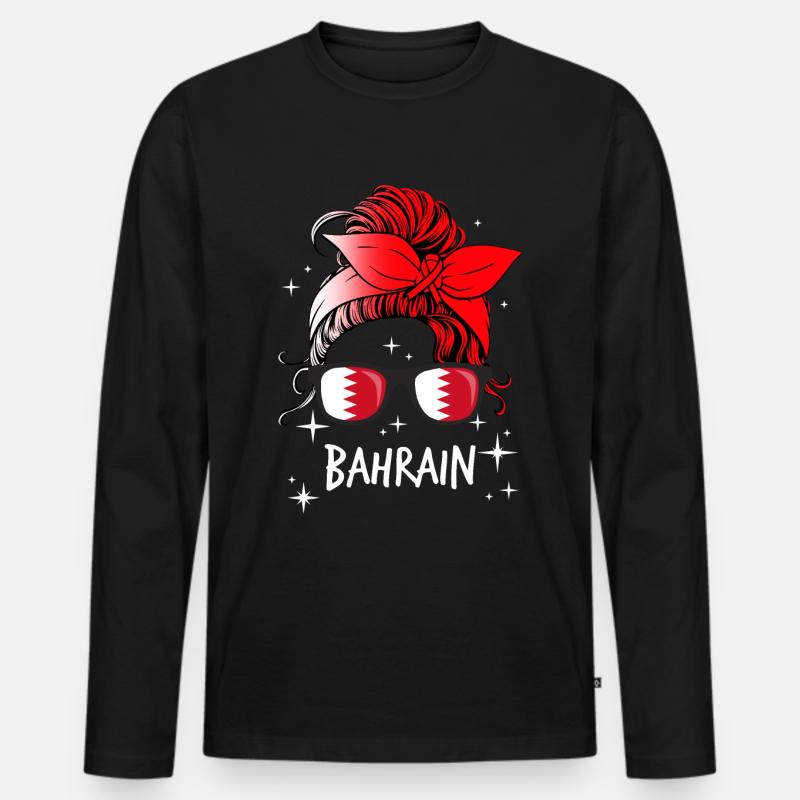 Bahrain - Männer Premium Bio Langarmshirt - Schwarz