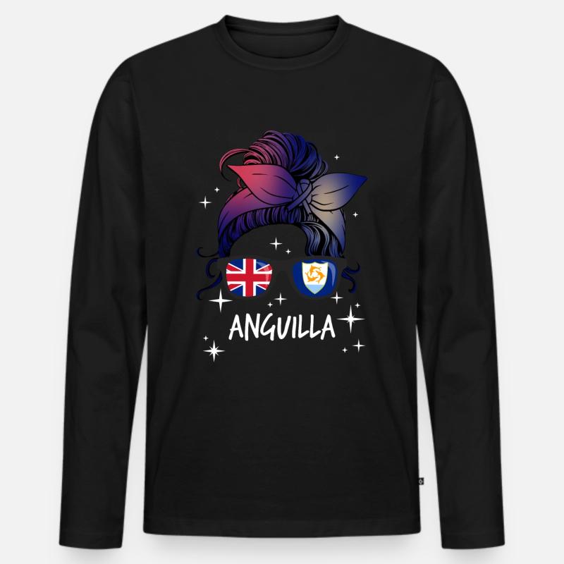 Anguilla - Männer Premium Bio Langarmshirt - Schwarz