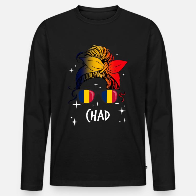 Tschad - Männer Premium Bio Langarmshirt - Schwarz