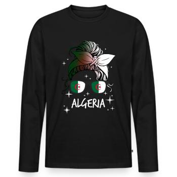 Algeria - Men's Premium Organic Long Sleeve Shirt - black - Front - Nico (187cm)