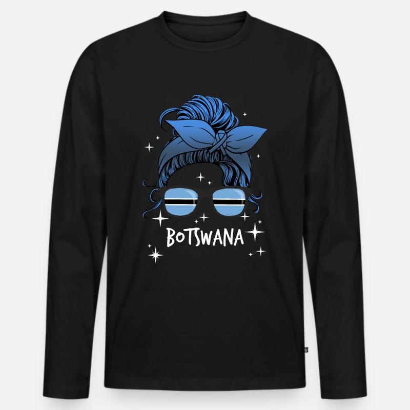 Botswana - Männer Premium Bio Langarmshirt - Schwarz