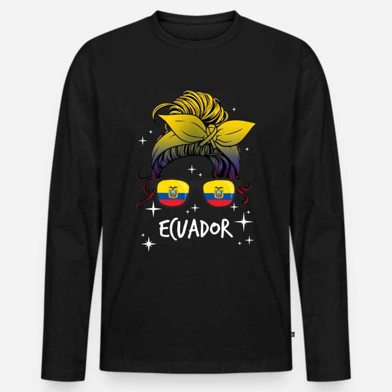Ecuador - Männer Premium Bio Langarmshirt - Schwarz