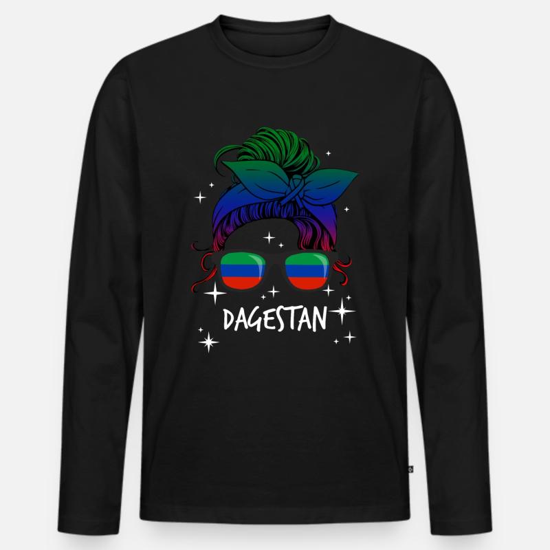 Dagestan - Männer Premium Bio Langarmshirt - Schwarz