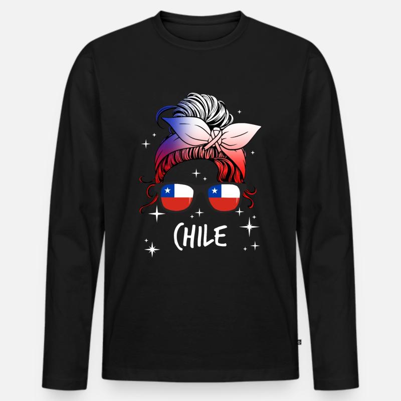Chile - Männer Premium Bio Langarmshirt - Schwarz