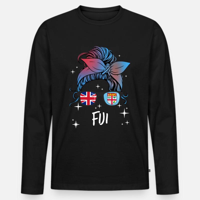 Fidschi - Männer Premium Bio Langarmshirt - Schwarz